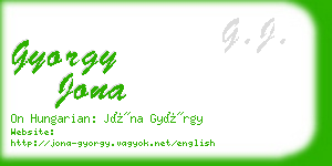 gyorgy jona business card